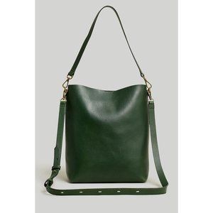 Madewell $168 The Transport Bucket Bag Forest Green NM952 D2